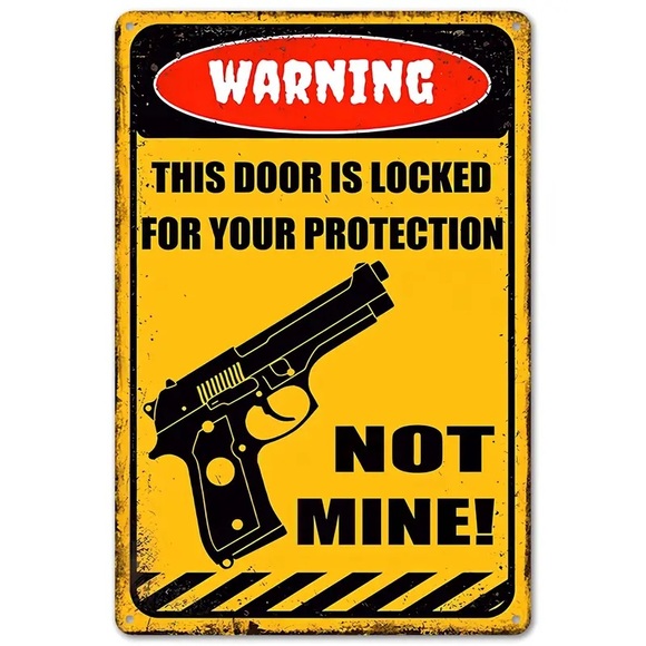 🇺🇸”Warning This Door Is Locked For Your Protection Not Mine!” Sign! - Picture 6 of 7